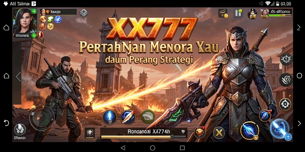 Tampilan gameplay XXX777 dengan strategi menara yang seru.